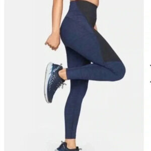Outdoor Voices Women's Small TechSweat 7/8 Two-Tone Leggings Blue Charcoal Sm S